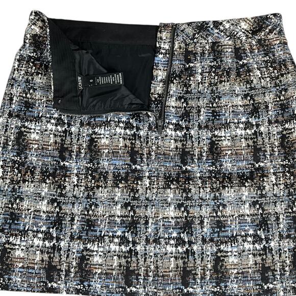 J.Crew Size 6 Cotton Silk Blend Tweed Mini Skirt Back Zip Lined Office Chic - Picture 8 of 11